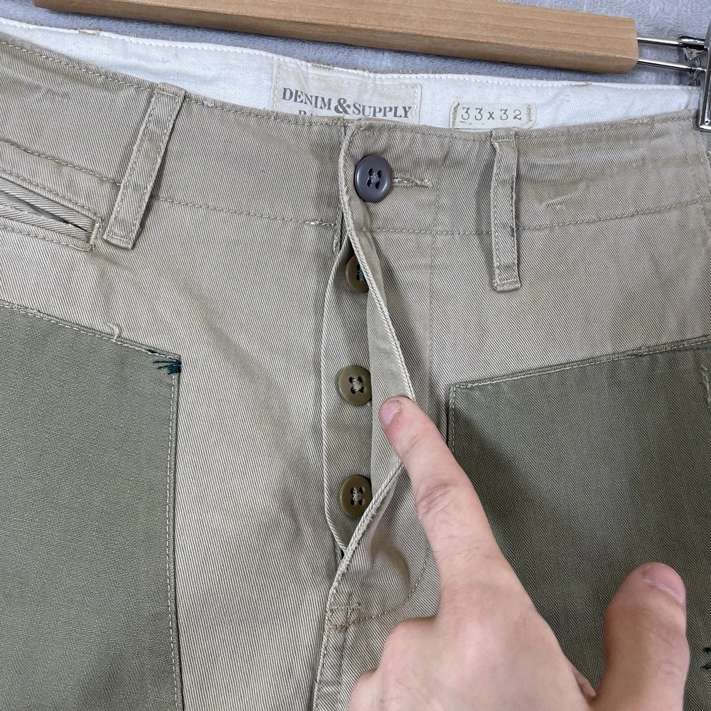 Vintage Denim & Supply Ralph Lauren Pants Mens 33x32 Patchwork HBT Military Army